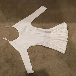 white open shoulder dress